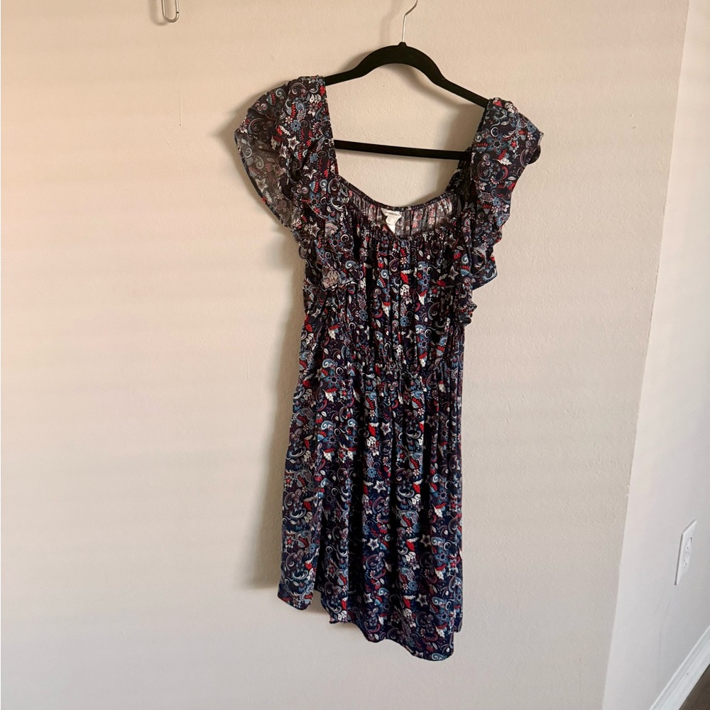 Floral Ruffle Sleeve Dress